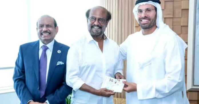 Thalaivar is now Abu Dhabi's own; UAE Golden Visa for Superstar Rajinikanth! The actor arrived at the DCT headquarters along with Yousafali